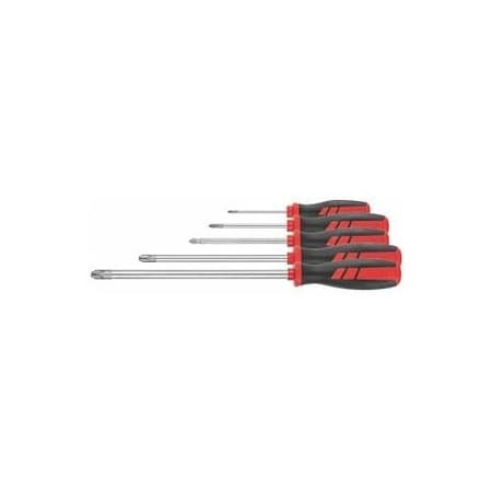 Holex Screwdriver for Phillips Set, with Power Grip, 5 Pc, #0 to #4 668411 5